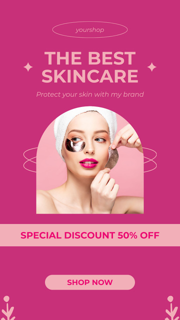 Ontwerpsjabloon van Instagram Story van Special Discount on Skincare Collection