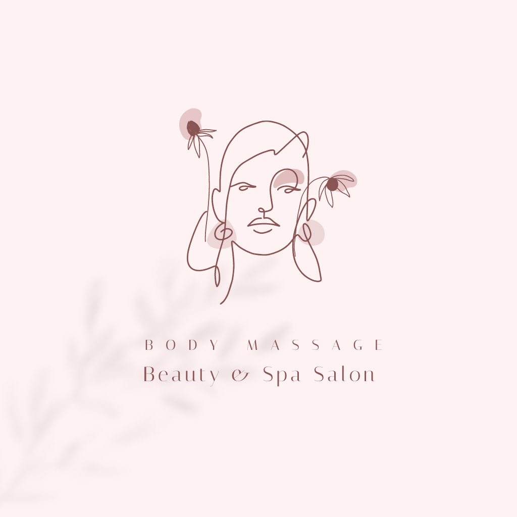 Spa Salon Advertisement with Woman's Face Logoデザインテンプレート
