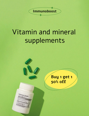 Nutritional Supplements Offer Flyer 8.5x11in Design Template