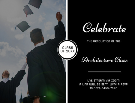 Platilla de diseño Architecture Class Graduation Party Announcement Invitation 13.9x10.7cm Horizontal