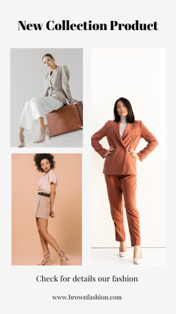 Женщины в стильной официальной одежде для разных сезонов Instagram Story – шаблон для дизайна