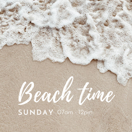 Beach Party Announcement with Blue Starfish Instagram Modelo de Design