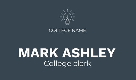 College Clerk or Teacher's Ad Business card Design Template