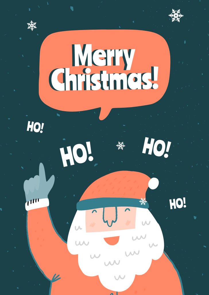 Mejora herir Aptitud Plantilla Saludos navideños con Papá Noel alegre en línea de Postal A6 -  VistaCreate