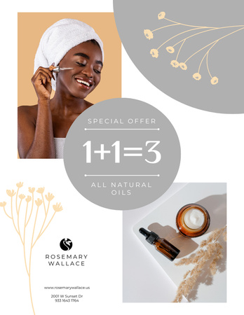 Natural Oils Special Offer Poster 8.5x11in Design Template