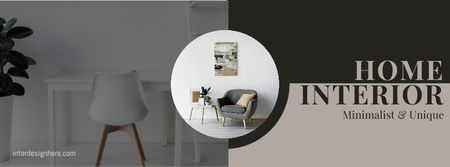 Home Interior Minimalist Unique Facebook cover Modelo de Design