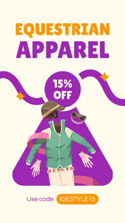 Equestrian Apparel At Reduced Price With Promo Code Instagram Story Design Template