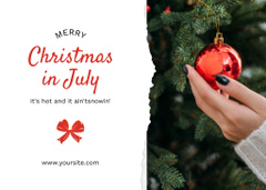 Christmas In July Holiday Wishes With Glass Ball