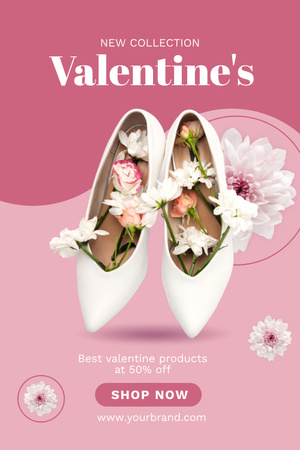 Platilla de diseño Women's Classic Shoes Sale for Valentine's Day Pinterest