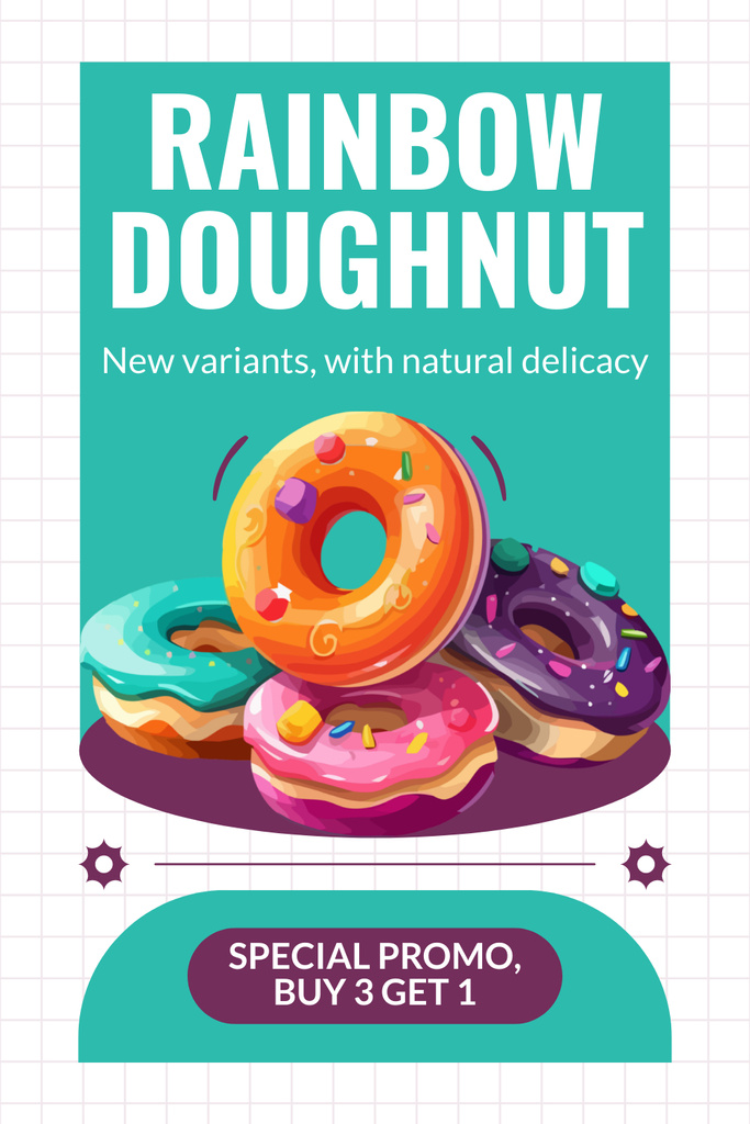 Ontwerpsjabloon van Pinterest van Offer of Rainbow Doughnut from Shop