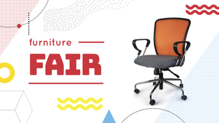 Furniture Offer Office Chair FB event cover Design Template