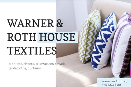 Ontwerpsjabloon van Gift Certificate van House Textiles with Cozy Pillows