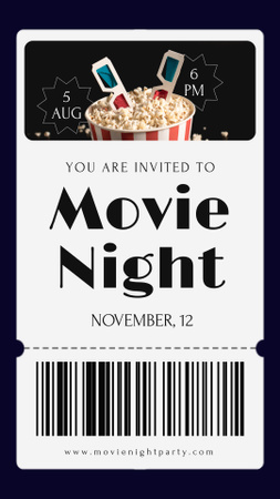 Platilla de diseño Movie Night Ticket  Instagram Story