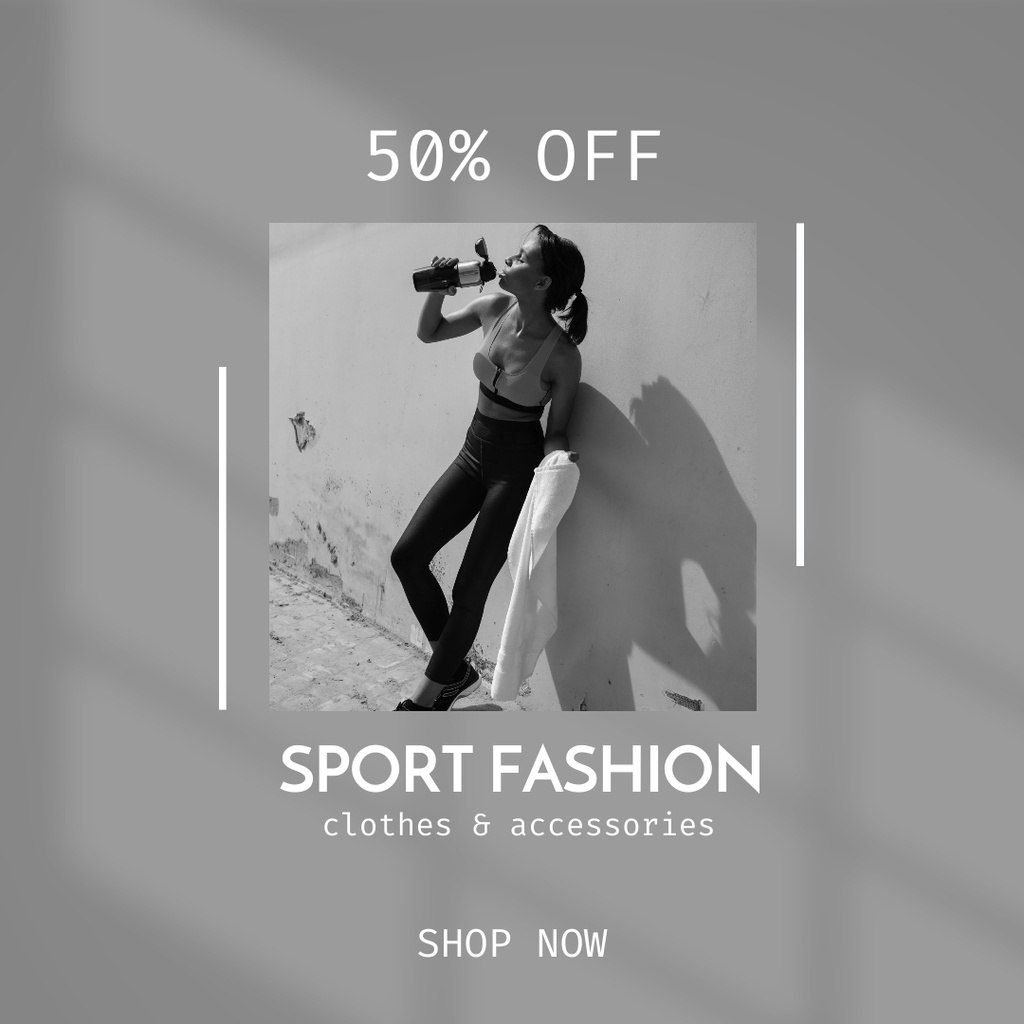 Female Sport Clothing Sale Offer Instagram Design Template