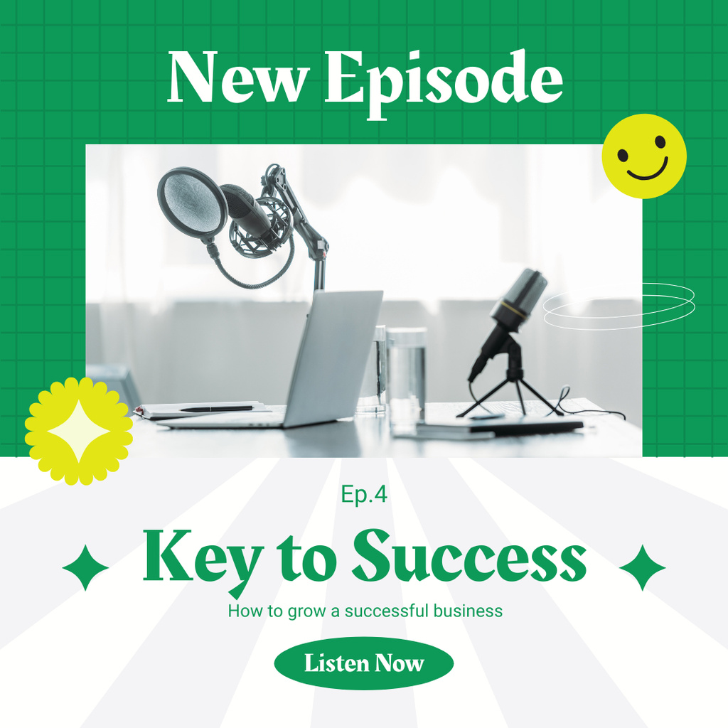 Talk Show Episode About Key Of Success In Business Instagramデザインテンプレート