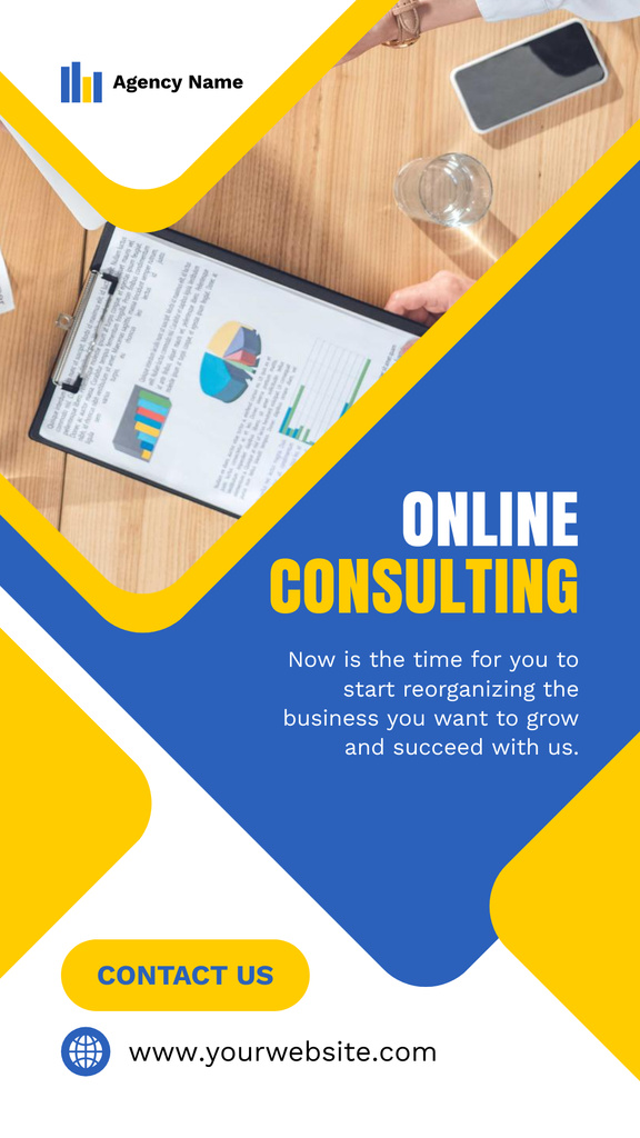 Services of Online Business Consulting Instagram Story Design Template