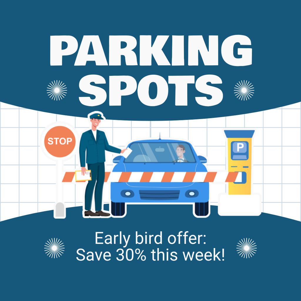 Parking Spots with Discount Instagram Design Template