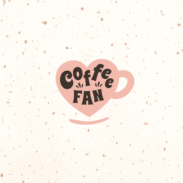 Coffee Shop Emblem with Cute Heart Logoデザインテンプレート