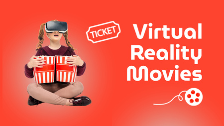 Kid watching Virtual Reality Movies Youtube Thumbnail Design Template