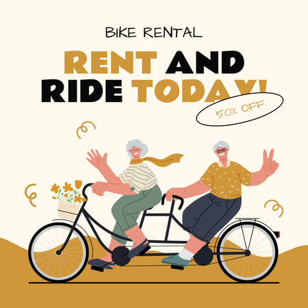 Rent Bike to Ride Today Instagram Design Template