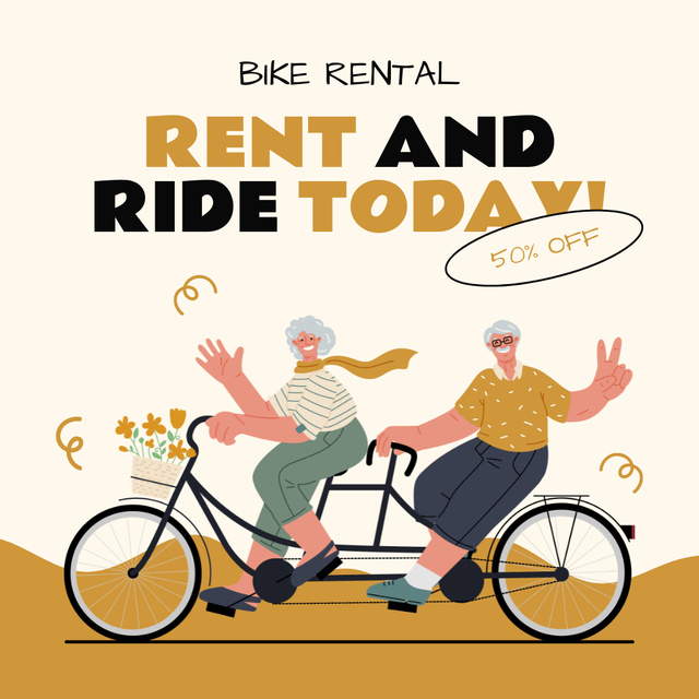 Designvorlage Rent Bike to Ride Today für Instagram