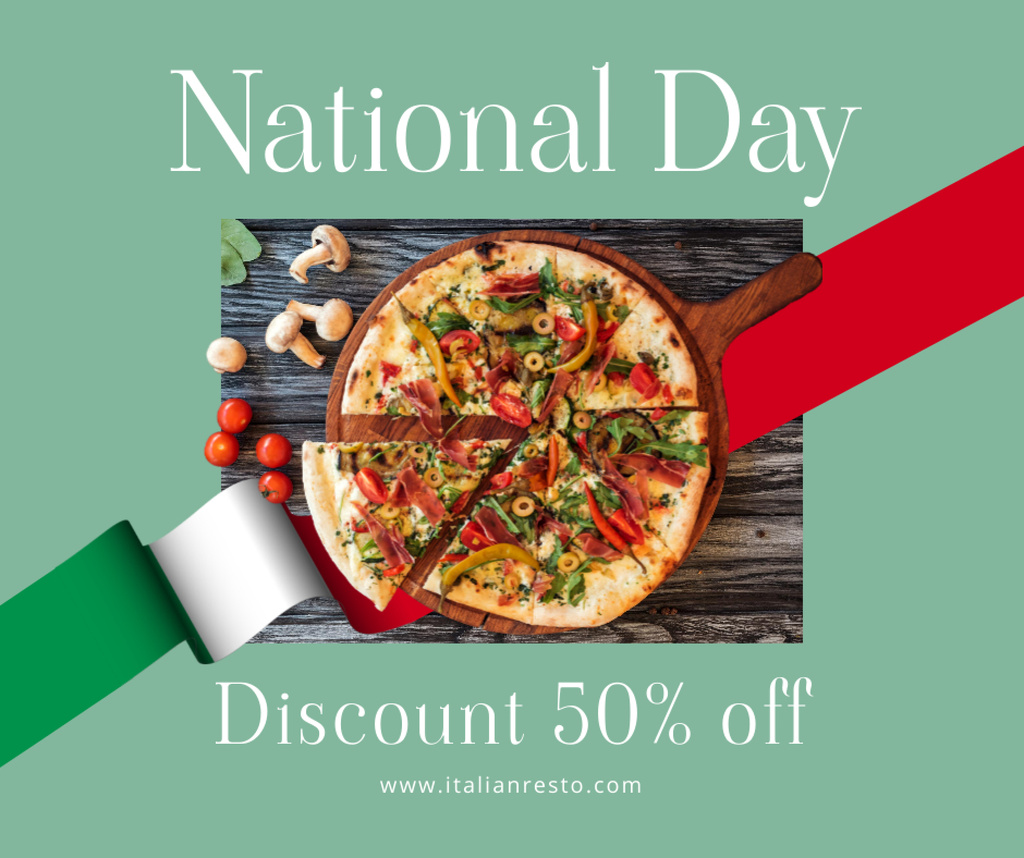 National Pizza Day Deals Facebook tervezősablon