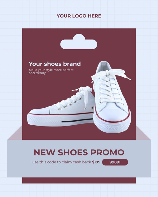 New Stylish Shoes Promo Ad Instagram Post Vertical – шаблон для дизайна