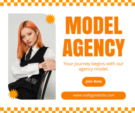 Modèle de visuel Advertising Agency Offer with Asian Woman - Facebook