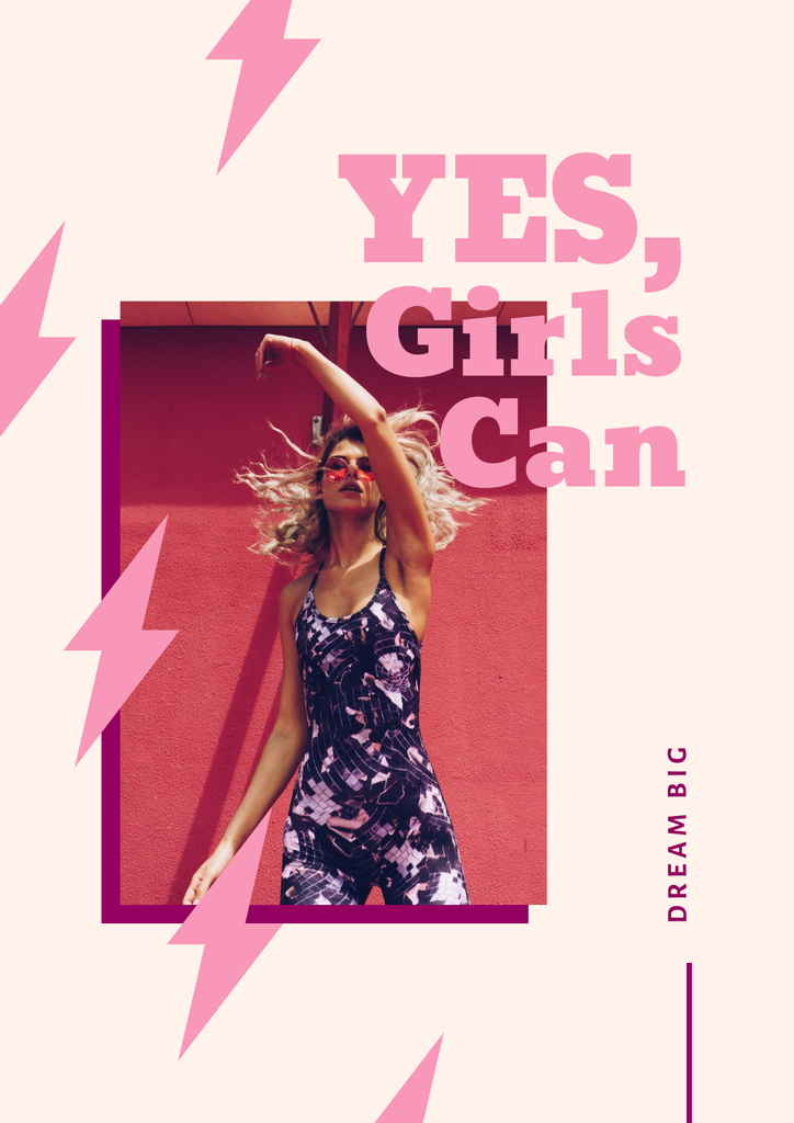 Inspirational Phrase with Beautiful Woman Poster – шаблон для дизайну