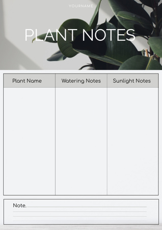 Plant Growth Notes And Scheduler Schedule Planner Design Template