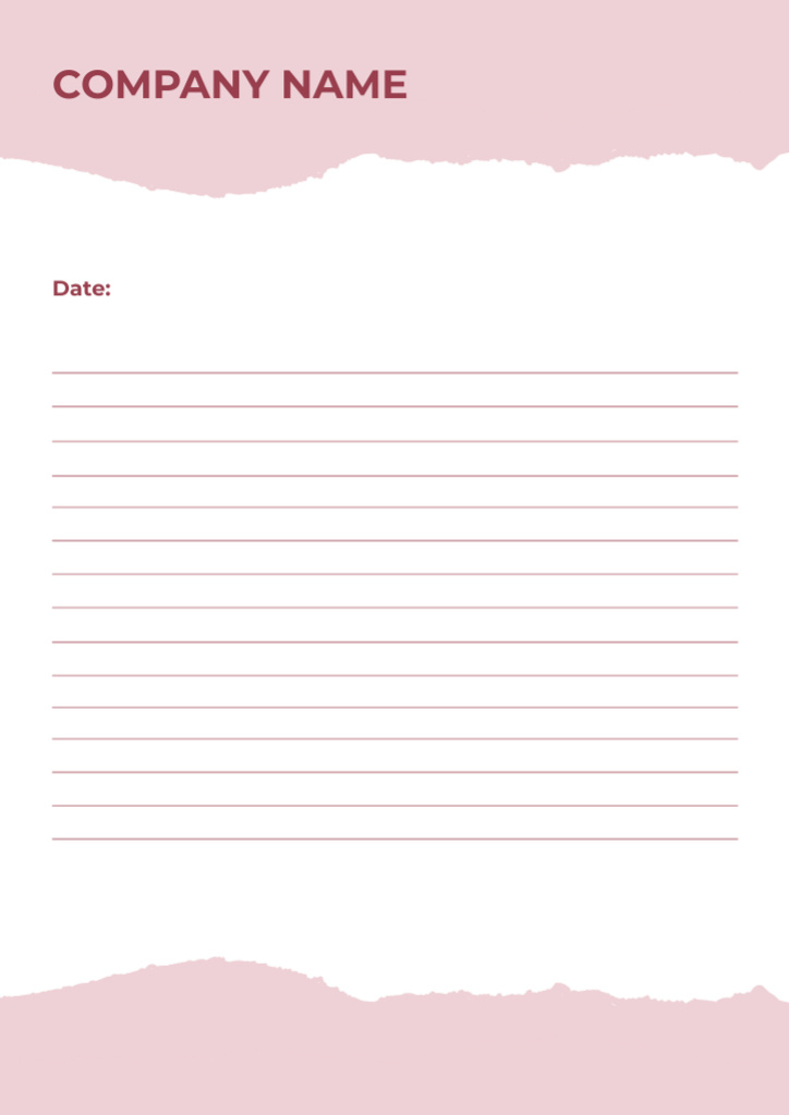 Letter from Company in Pink Letterheadデザインテンプレート
