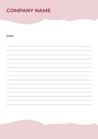 Letter from Company in Pink Letterhead Design Template