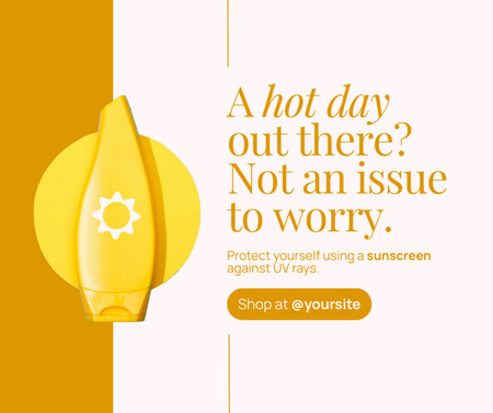 Sun Protection Lotion for Hot Days Facebook Design Template