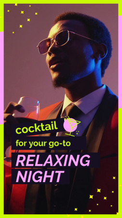 Plantilla de diseño de Noche relajante con cóctel en el bar. TikTok Video 