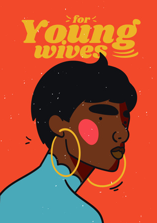 Creative Portrait of Woman in Stylish Earrings Poster – шаблон для дизайна