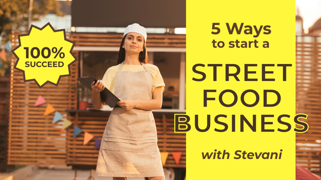 Ways to Start Street Food Business Youtube Thumbnail Tasarım Şablonu