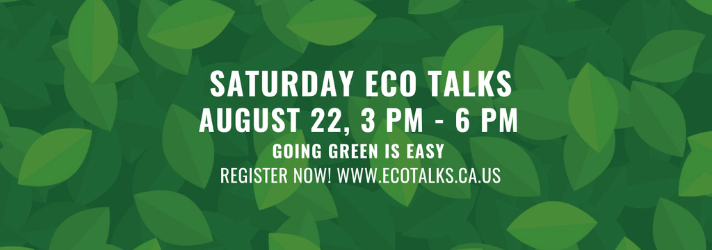 Ecological Event Announcement Green Leaves Texture Tumblr Modelo de Design