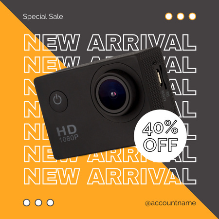 Discount on New Arrival Camcorders Instagram Design Template