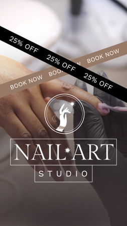 Nail Art Studio Services With Discount TikTok Video Design Template