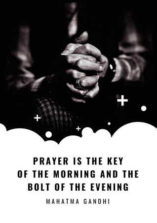 Famous Quote about Prayer on Black and White Background Poster Design Template