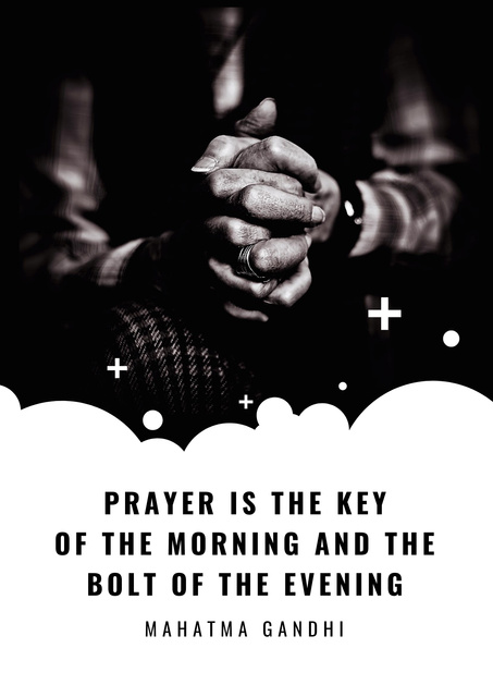 Famous Quote about Prayer on Black and White Background Poster – шаблон для дизайну