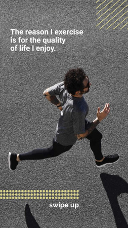 Plantilla de diseño de Cardio Workout with Man Running in City Instagram Story 