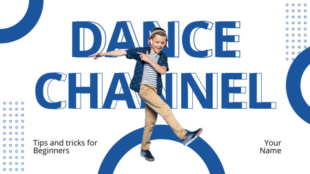 Promotion of Dance Channel with Cute dancing Boy Youtube Thumbnail Design Template