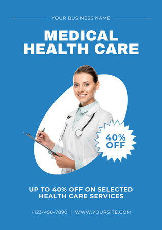 Platilla de diseño Discount Offer on Medical Healthcare Services Poster