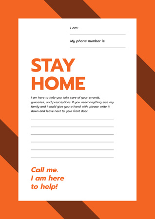 Plantilla de diseño de Conciencia de Stay Home con Aviso para personas mayores Poster 