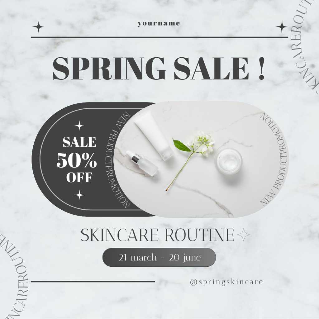 Spring Sale Offer of Care Cosmetics Instagram ADデザインテンプレート