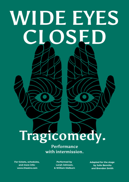 Theatrical Tragicomedy Show Announcement Poster A3 Design Template