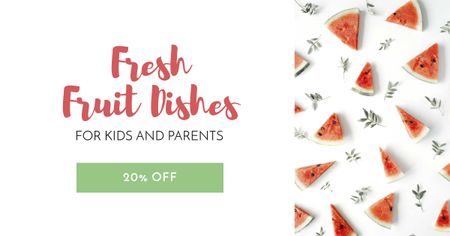 Platilla de diseño Fruit Dishes offer with Watermelon Facebook AD