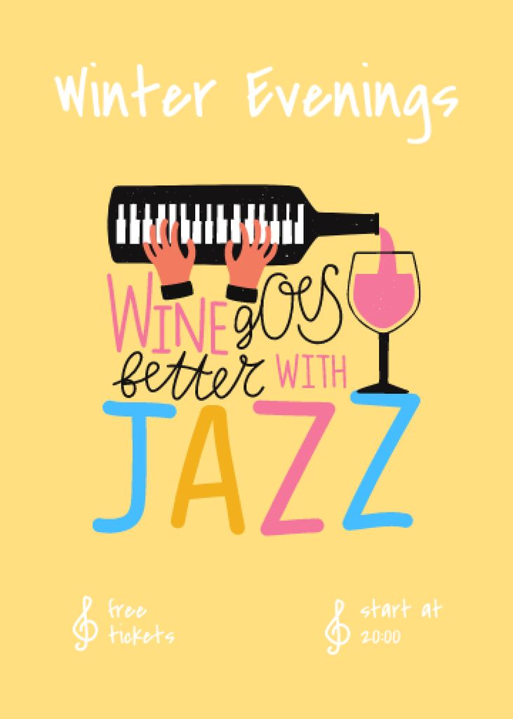 Template di design Winter Party Announcement with Jazz Music Invitation