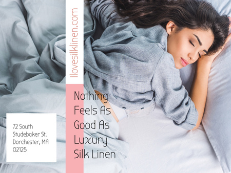 Ontwerpsjabloon van Poster 18x24in Horizontal van Luxury silk linen with Tender Woman